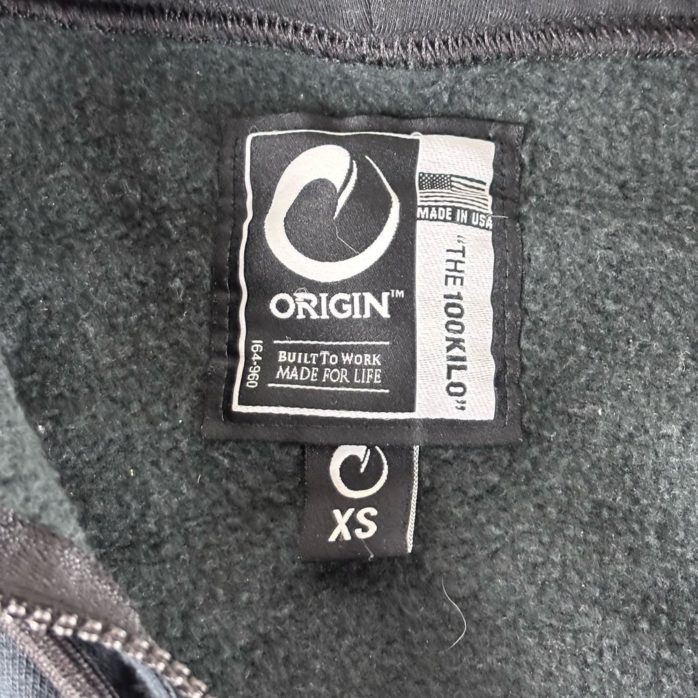 Origin The 100kilo Hoodie Mens‎ XS Full Zip Made USA Black Hooded Made For Life - Picture 9 of 10